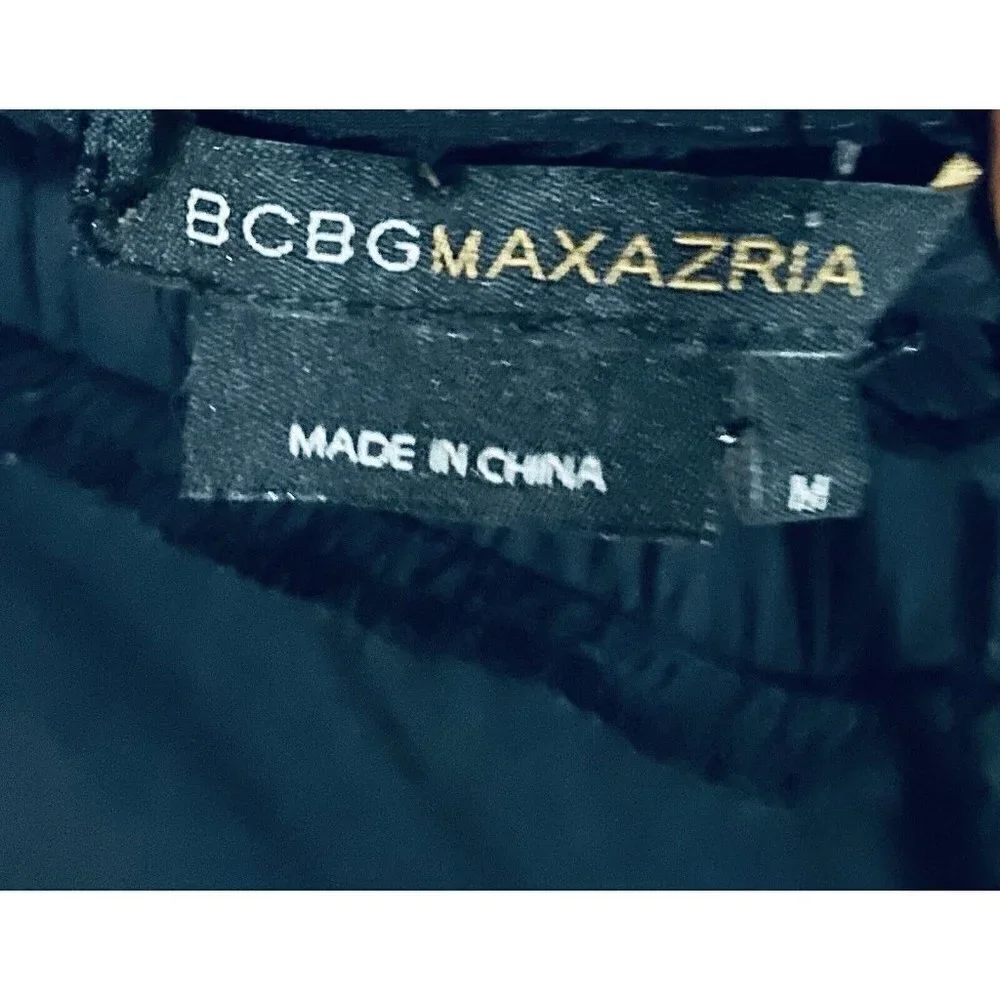 BCBGMAXAZRIA Womens Medium Sleeveless Embroidered Jumpsuit Black Boho